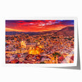 Rolled print of Guanajuato, Mexico scenery with vibrant floral elements, ideal for art wall dining room.