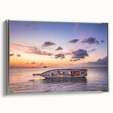 Framed canvas landscape art painting depicting a colorful vintage poster of Oaxaca scenery.