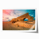 Extra large rolled print depicting a floral scene in vibrant hues of red and green, ideal for art wall dining room.