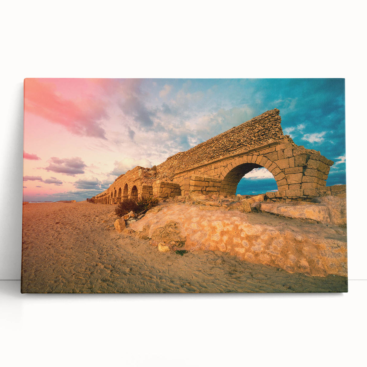 Black and white large stretched canvas of a Middle Eastern cityscape, ideal for kitchen wall art or bedroom decor.