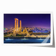 Rolled print of a Middle Eastern Jordanian landscape in muted earth tones, ideal for art wall dining room.