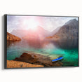 Black and white framed canvas depicting a vintage landscape of Oman, ideal for bedroom wall art.