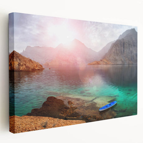 Large canvas print of an Omani landscape in muted earth tones, suitable for kitchen wall art.
