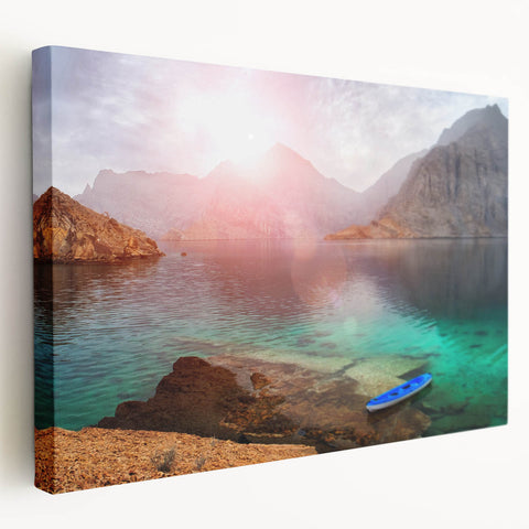 Large canvas print of an Omani landscape in muted earth tones, suitable for kitchen wall art.