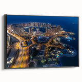 Black and white framed canvas depicting a vintage-style Qatar landscape, ideal for bedroom wall art.