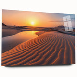 Large abstract acrylic print of a Middle Eastern scenery in muted earth tones, ideal for bedroom or dining room art.