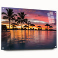 Abstract oceanic landscape in blue and teal hues on acrylic glass, suitable for bedroom or dining room decor.