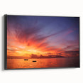 Black and white landscape art painting of Tahiti on framed canvas, ideal for bedroom decor.