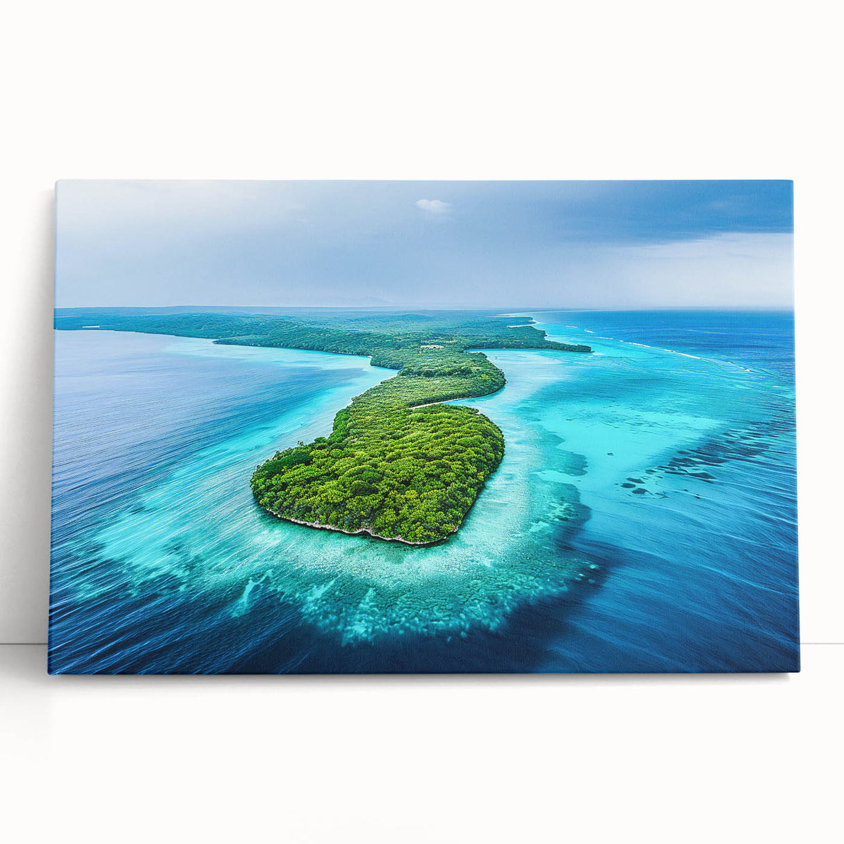 Large black and white stretched canvas of Oceania scenery, ideal for kitchen wall art or bedroom ambiance.