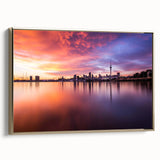 Framed canvas of Auckland landscape with black and gold tones, ideal for bedroom wall art.