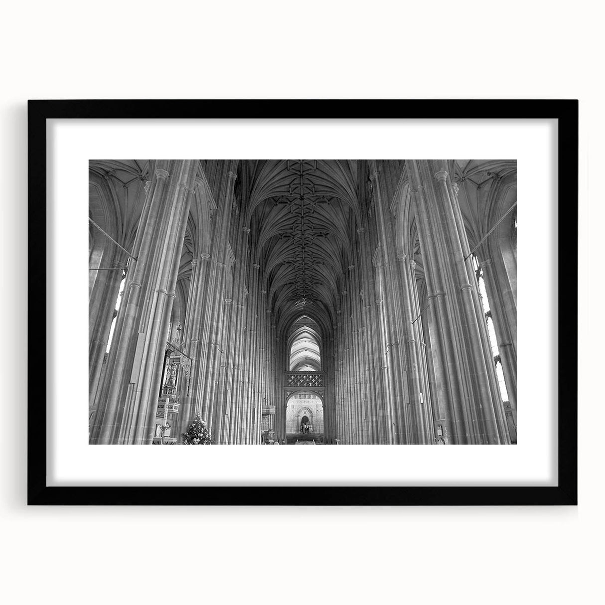 Colorful abstract art print of a textured New Zealand Canterbury scenery on a large black-framed canvas.