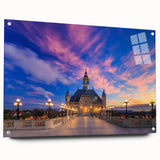 Acrylic print of a large abstract depiction of Buenos Aires in muted earth tones, suitable for bedroom or dining room decor.