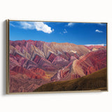 Framed canvas featuring a vintage-style landscape painting of an Argentinian scenery in black and gold tones.