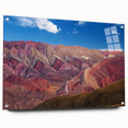 Acrylic print of a large abstract depiction of an Argentine landscape, using muted earth tones, ideal for dining room decor.