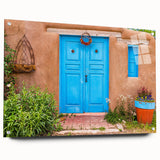 Acrylic print of a large abstract depiction of Santiago, Chile, with vibrant earth tones, ideal for dining room decor.