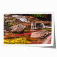 Rolled print of a Colombian landscape with lush greenery and floral elements, suitable as art wall dining room decor.