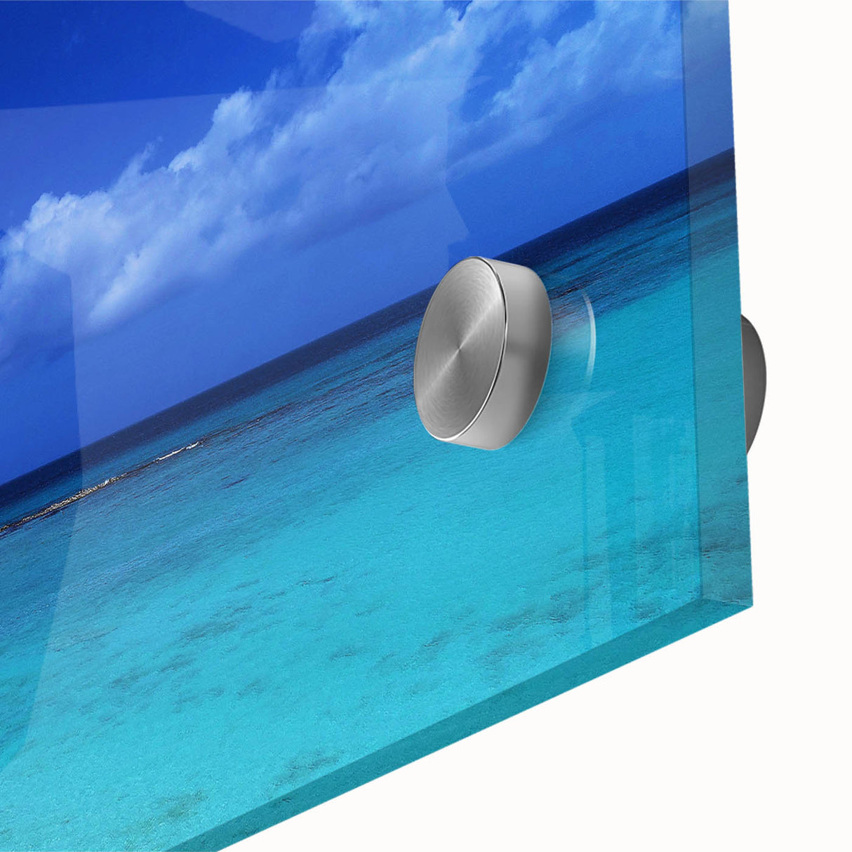 Large abstract wall art depicting a Venezuelan landscape in mid-century modernist style on acrylic glass.