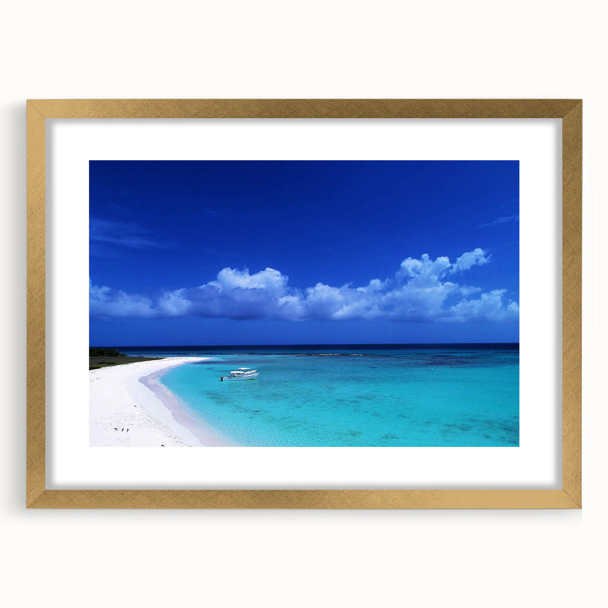 Extra large framed abstract art print depicting a textured South American landscape in earth tones.