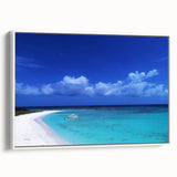Vintage poster art of a colorful Venezuelan landscape on a large framed canvas, ideal for living room decor.