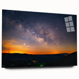 Large abstract wall art of Arkansas scenery in muted earth tones on acrylic glass, ideal for bedroom or dining room decor.