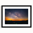 Extra large abstract art print of a colorful, textured Arkansas scenery on a black-framed canvas.