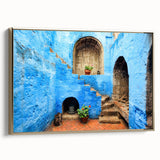 Framed canvas featuring a vintage poster art of Catalina, California landscape in muted tones, ideal for bedroom decor.