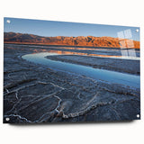 Acrylic print of Death Valley with muted earth tones, suitable for bedroom or dining room decor.