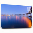 Acrylic print of San Diego scenery in muted blue and green tones, ideal for bedroom or dining room decor.