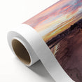 Art deco poster of Santa Cruz scenery in pastel shades on rolled canvas, ideal for nursery wall art.