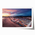 Rolled print of a Santa Cruz landscape with muted green and blue tones.
