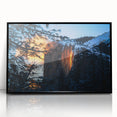 Large abstract wall art depicting Yosemite scenery in muted earth tones on framed acrylic.