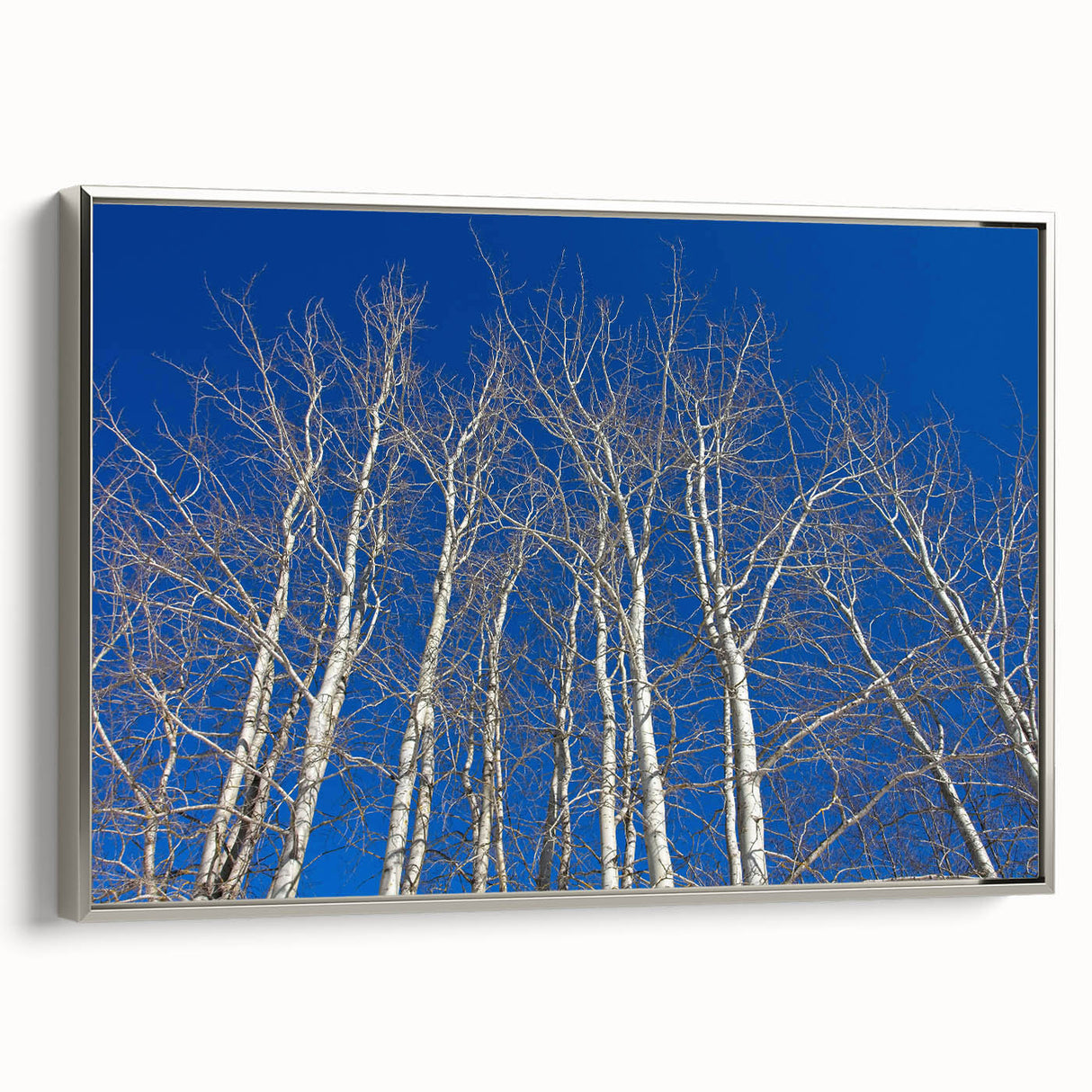 Framed canvas featuring a vintage-style landscape painting of Aspen, Colorado, with vibrant autumn colors.
