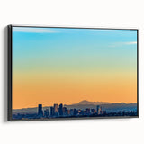 Black and white landscape art painting of Denver, Colorado, on framed canvas, suitable for bedroom wall decor.