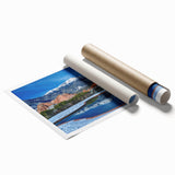 Extra large wall art featuring a serene Colorado Springs landscape in soft pastel shades on a rolled canvas.