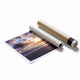 Extra large rolled print of Daytona scenery with floral elements in pastel shades, ideal for classy bathroom wall art.
