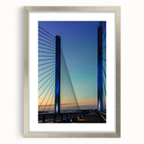 Textured abstract art print of Delaware scenery in muted earth tones on a framed silver mat, suitable for bedroom decor.