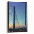 Black and white landscape art painting of Delaware scenery on framed canvas, suitable for bedroom wall decor.
