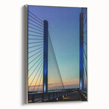 Framed canvas featuring a vintage-style Delaware landscape in muted colors, ideal for enhancing a living room or study.