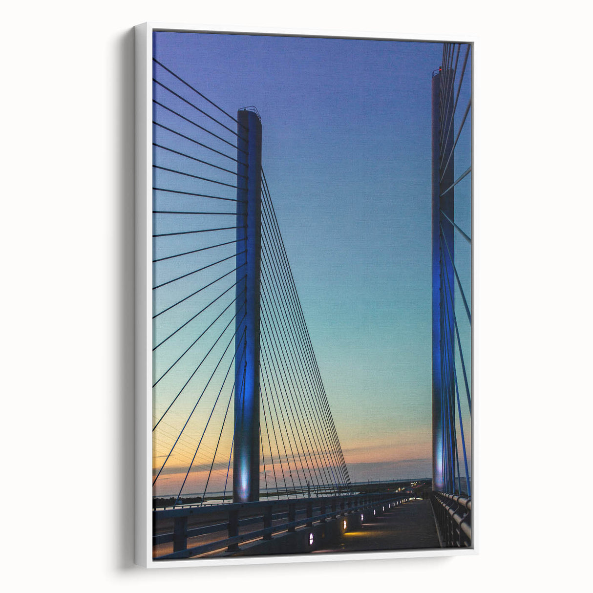 Vintage poster art of Delaware scenery on a framed canvas, featuring colorful elements on a black background.