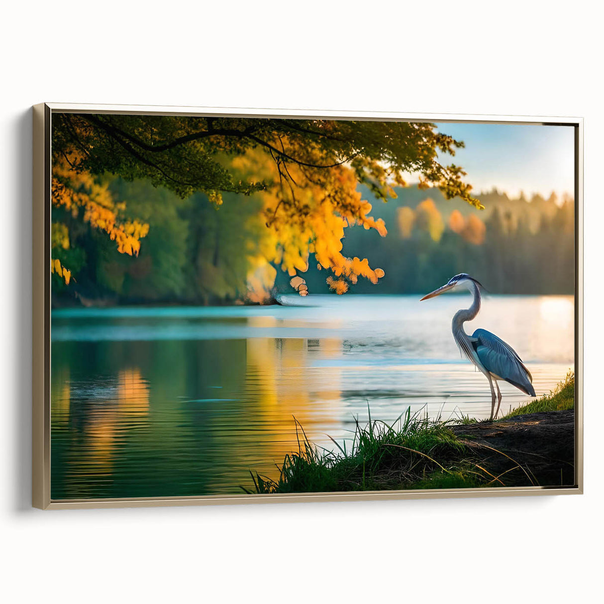 Framed canvas featuring a vintage-style landscape painting of the Everglades in muted greens and blacks.