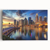 Black and white panoramic photo of Tampa skyline on large stretched canvas, suitable for kitchen art.