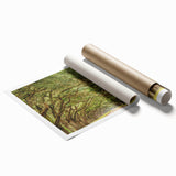 Extra large rolled print of Savannah scenery with floral art in pastel hues, ideal for classy bathroom wall art.