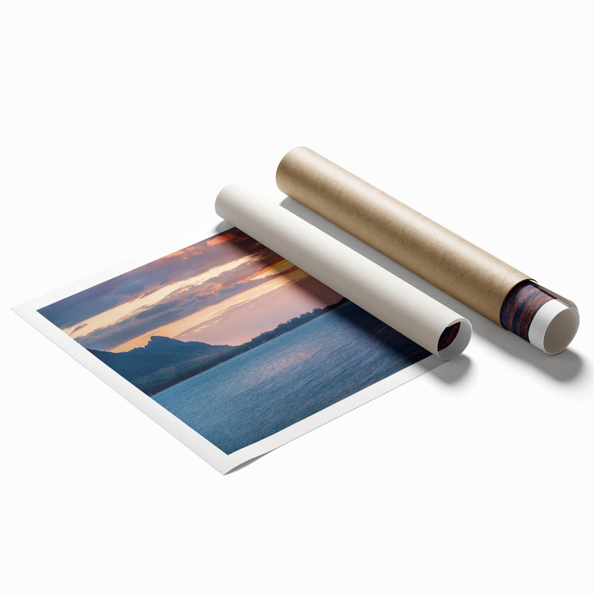 Extra large rolled print of Kauai, Hawaii scenery with vibrant floral elements.
