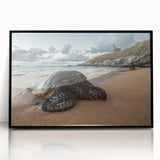 Large abstract wall art depicting a Maui landscape in muted earth tones on a framed acrylic.
