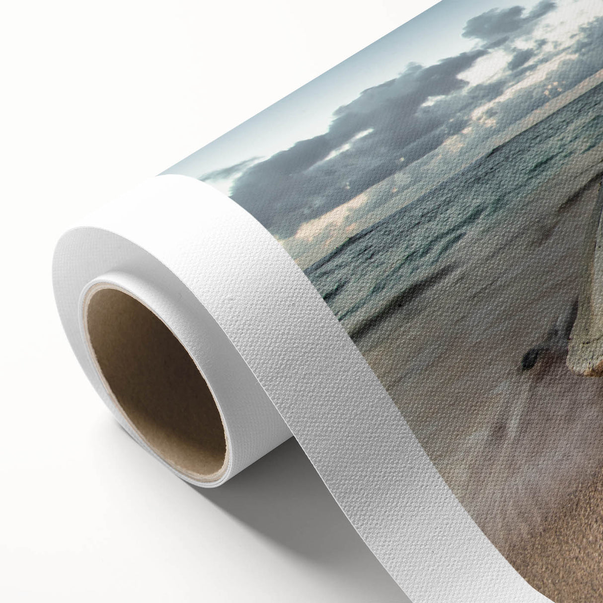 Art Deco poster of Maui scenery in pastel shades on rolled canvas, ideal for nursery wall art.