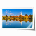 Extra large rolled print of Idaho scenery with lush floral elements in soft earth tones, ideal for dining room wall art.