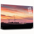Large abstract wall art depicting Iowa scenery in muted earth tones on acrylic glass.