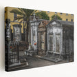 New Orleans cityscape in muted earth tones on a large stretched canvas, suitable for kitchen wall art.