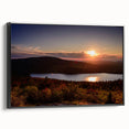Black and white framed canvas of Acadia National Park, ideal for bedroom wall art in a vintage style.