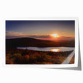 Acadia National Park scenery on a rolled canvas print featuring vibrant green and blue tones, ideal for art wall dining room.